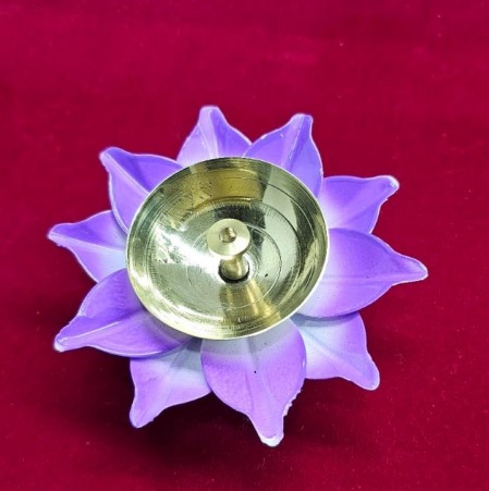 Lotus Enamel Diya Purple