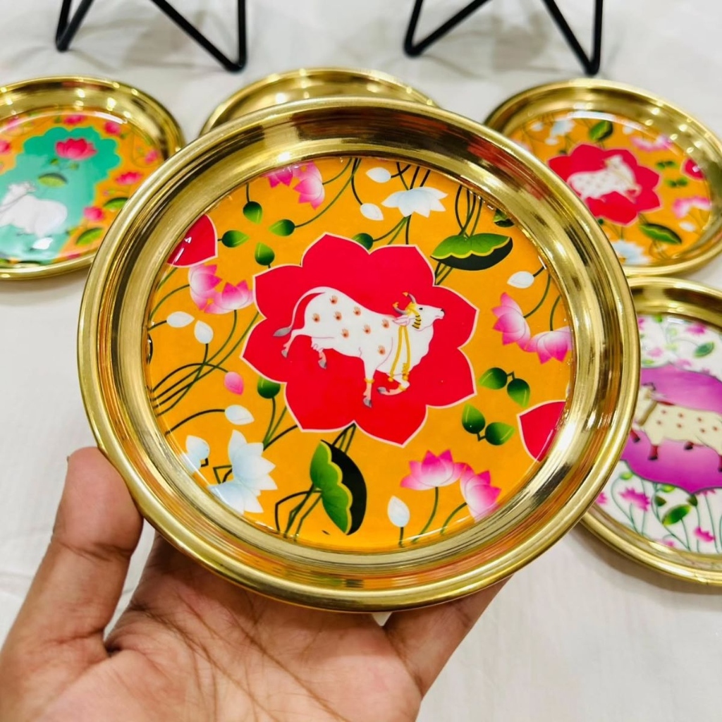 Pichwai Brass Plates